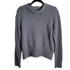 Cynthia Rowley Gray Mock Neck Exposed Zip Wool Blend Sweater Size L